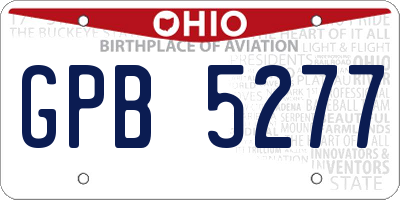 OH license plate GPB5277