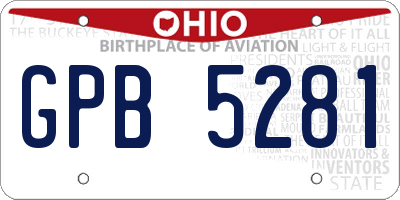 OH license plate GPB5281