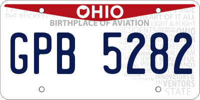 OH license plate GPB5282