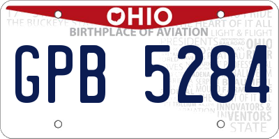 OH license plate GPB5284