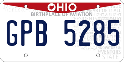 OH license plate GPB5285