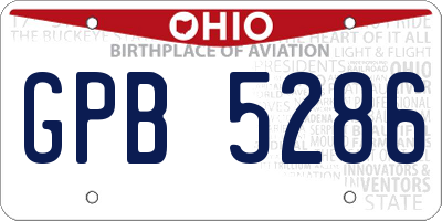 OH license plate GPB5286