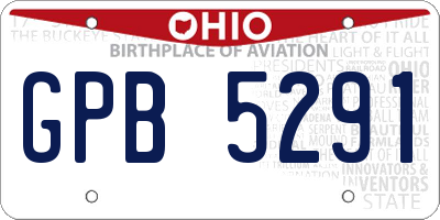 OH license plate GPB5291