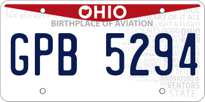 OH license plate GPB5294