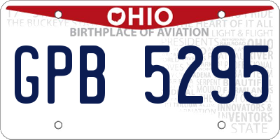 OH license plate GPB5295