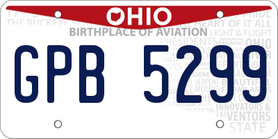 OH license plate GPB5299
