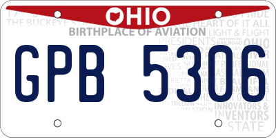 OH license plate GPB5306
