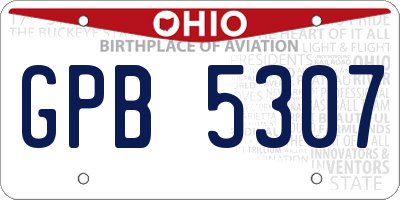 OH license plate GPB5307