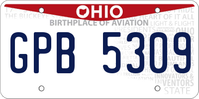 OH license plate GPB5309