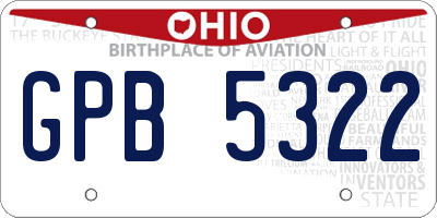 OH license plate GPB5322