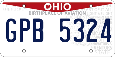 OH license plate GPB5324