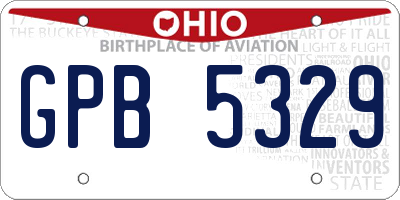 OH license plate GPB5329