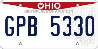 OH license plate GPB5330