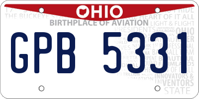 OH license plate GPB5331