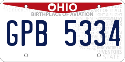 OH license plate GPB5334