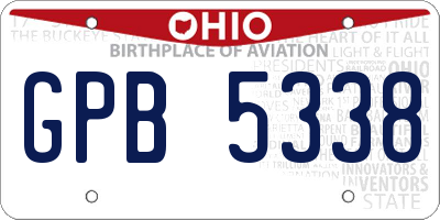OH license plate GPB5338