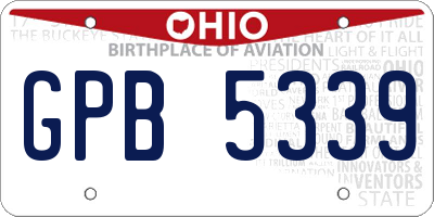 OH license plate GPB5339