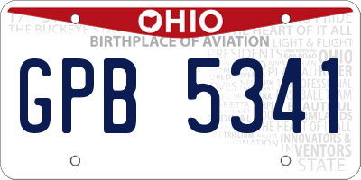 OH license plate GPB5341