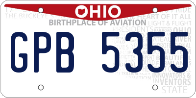 OH license plate GPB5355