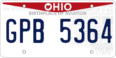 OH license plate GPB5364