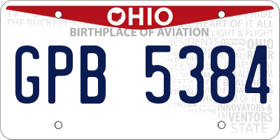 OH license plate GPB5384