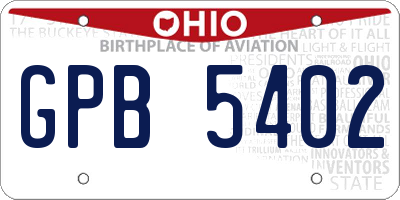 OH license plate GPB5402
