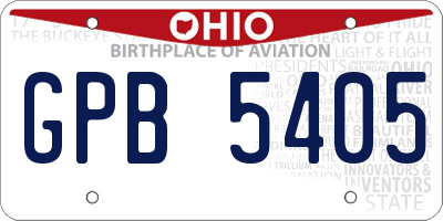 OH license plate GPB5405