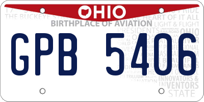 OH license plate GPB5406