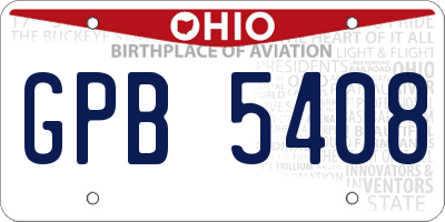 OH license plate GPB5408