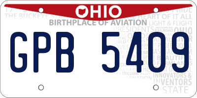 OH license plate GPB5409