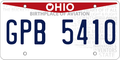 OH license plate GPB5410