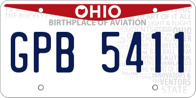 OH license plate GPB5411