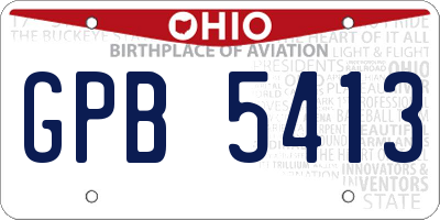 OH license plate GPB5413