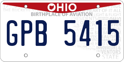 OH license plate GPB5415