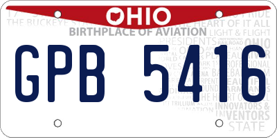 OH license plate GPB5416