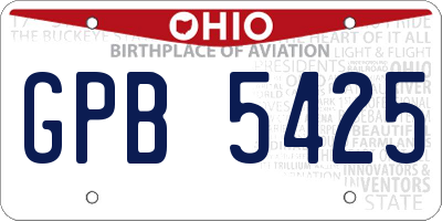 OH license plate GPB5425
