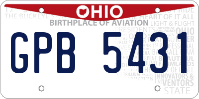 OH license plate GPB5431