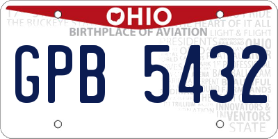 OH license plate GPB5432
