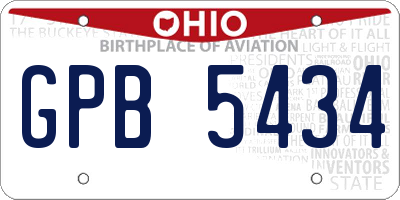 OH license plate GPB5434