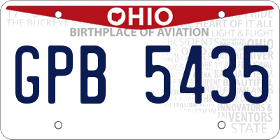 OH license plate GPB5435