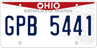 OH license plate GPB5441