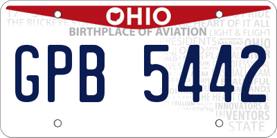 OH license plate GPB5442
