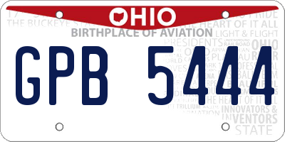 OH license plate GPB5444