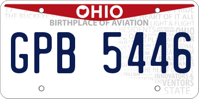 OH license plate GPB5446