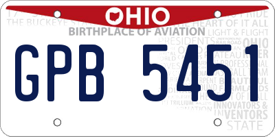 OH license plate GPB5451