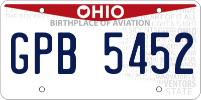 OH license plate GPB5452