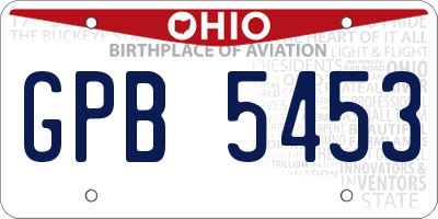 OH license plate GPB5453