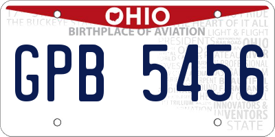 OH license plate GPB5456