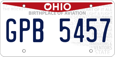 OH license plate GPB5457