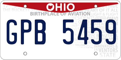 OH license plate GPB5459